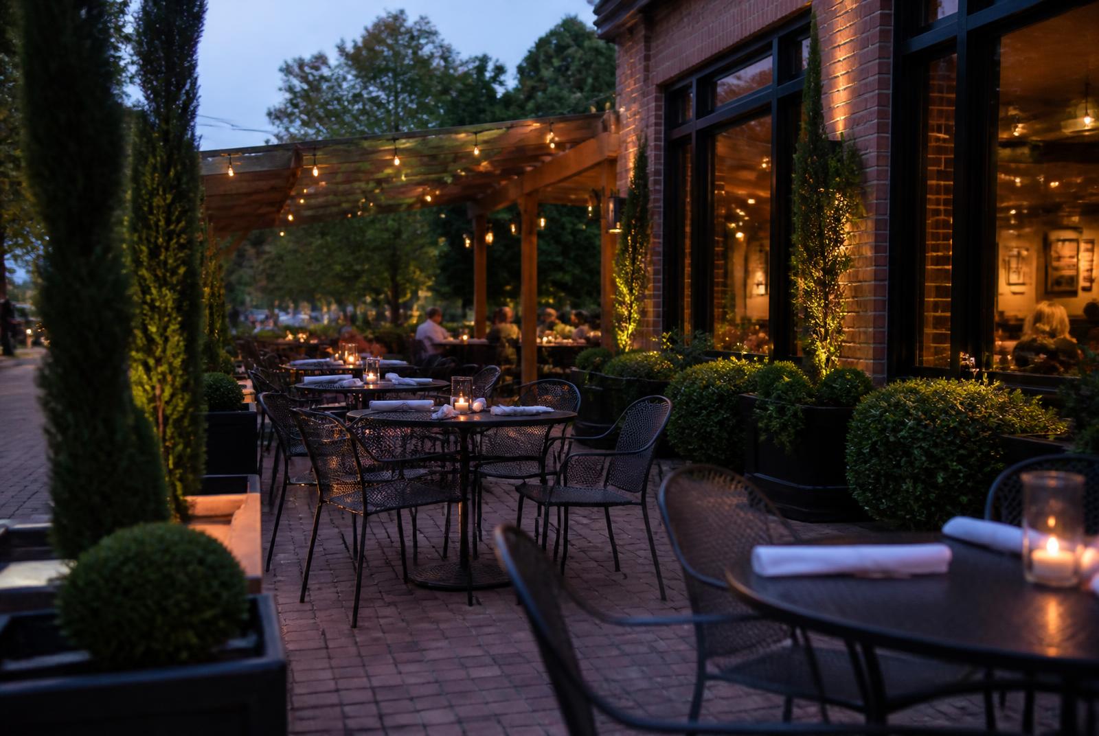 Outdoor café patio near Marvin, North Carolina