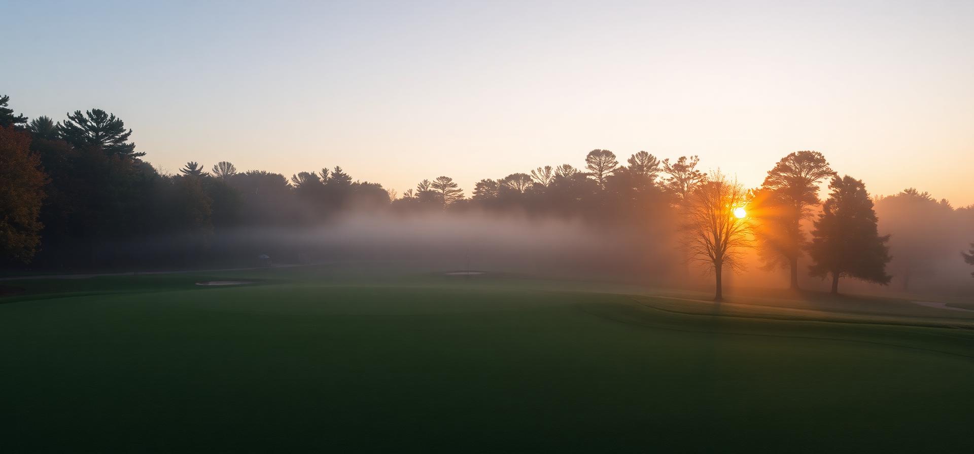 Private golf course at sunrise near Marvin NC