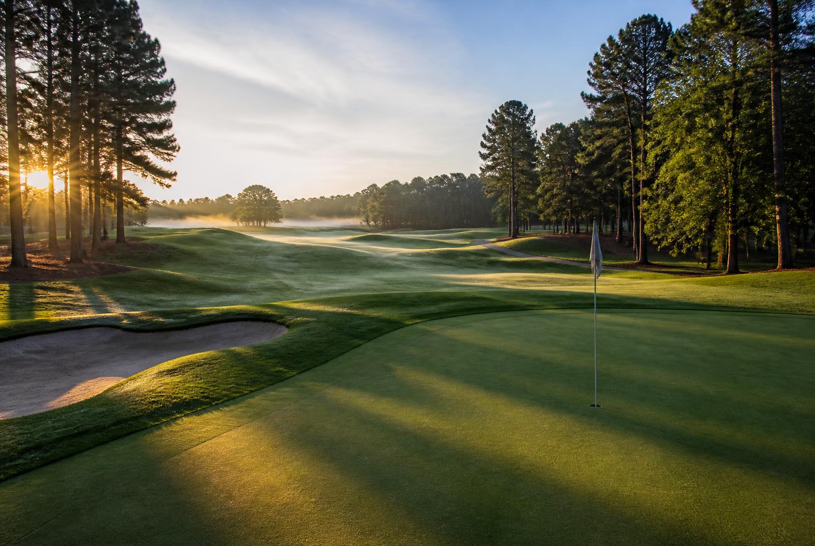 Private golf course at sunrise near Marvin NC