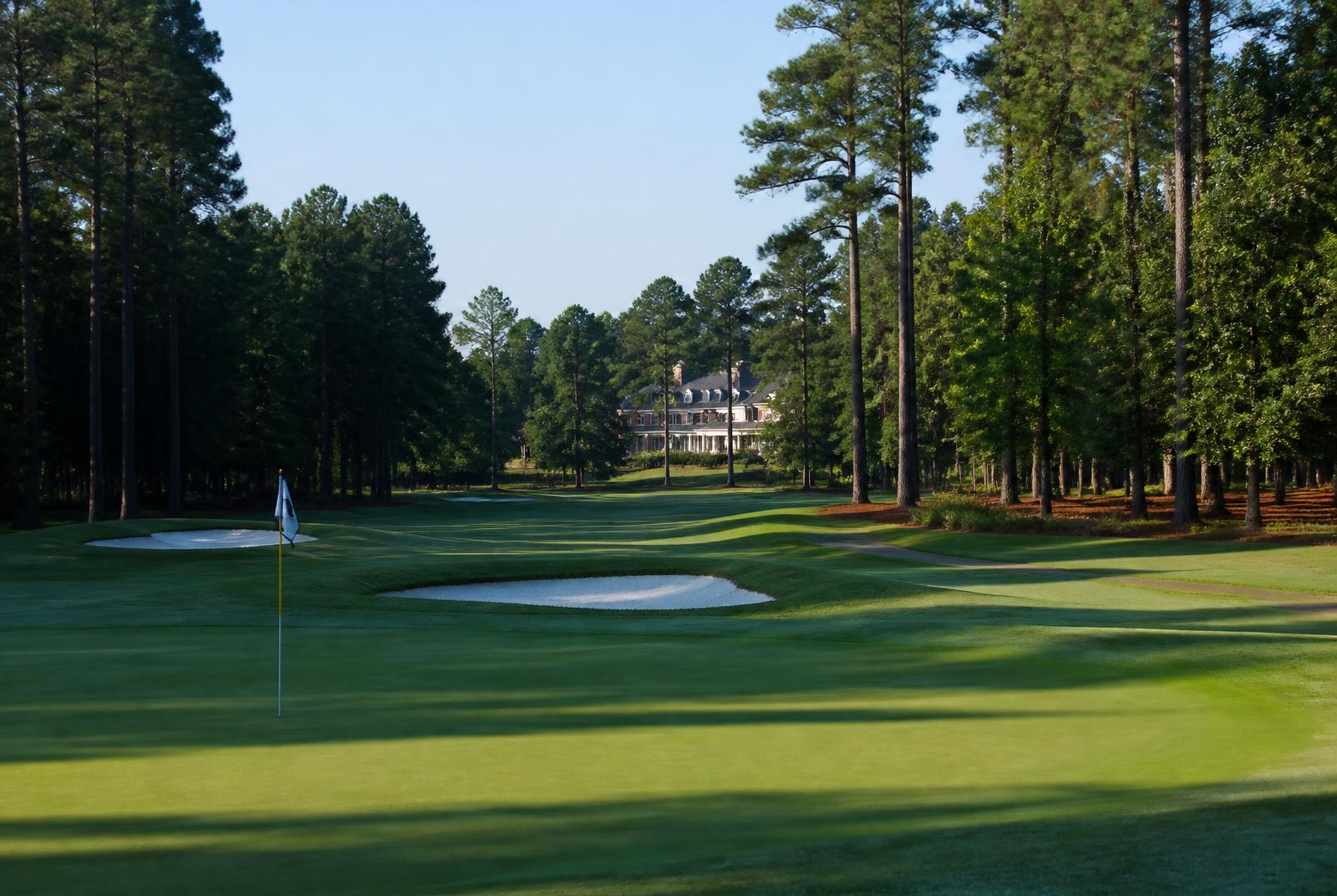 Private golf course at sunrise near Marvin NC