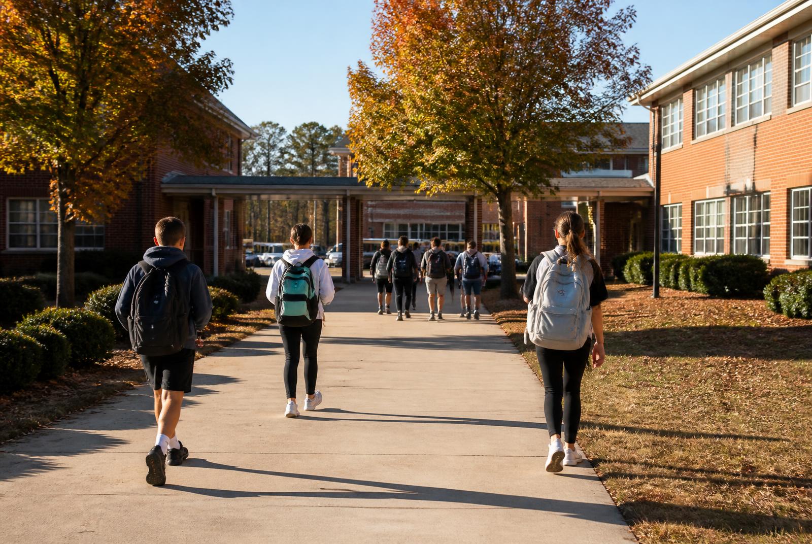 Marvin Ridge area school campus in autumn