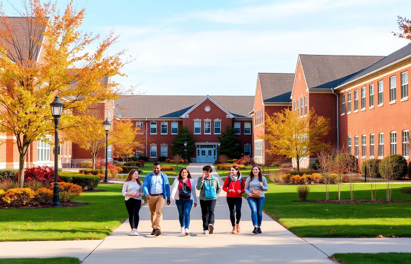 Marvin Ridge area school campus in autumn