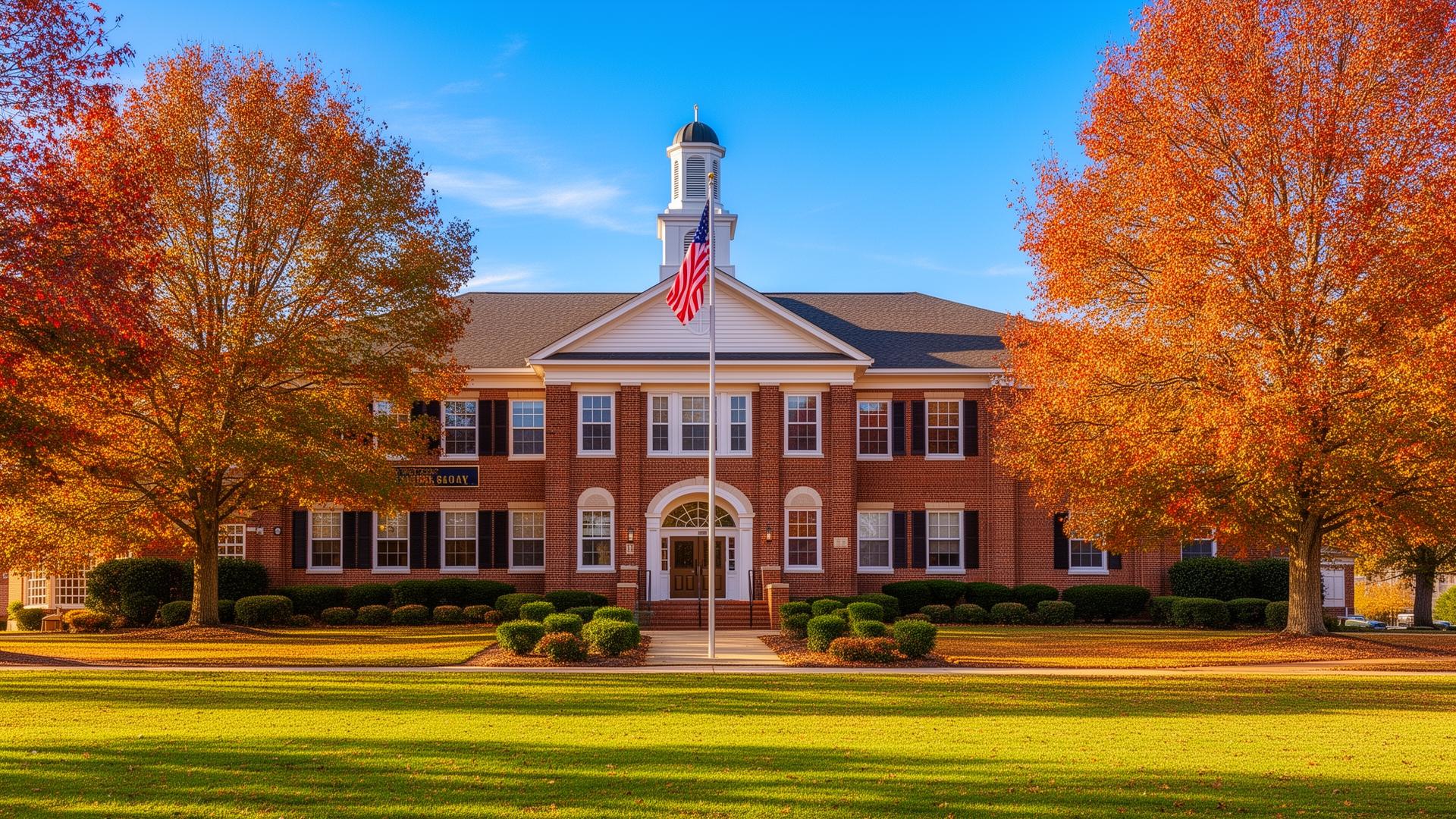 Brick public school building serving Marvin NC
